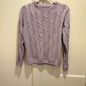Mango Lilac Cable Knit Sweater